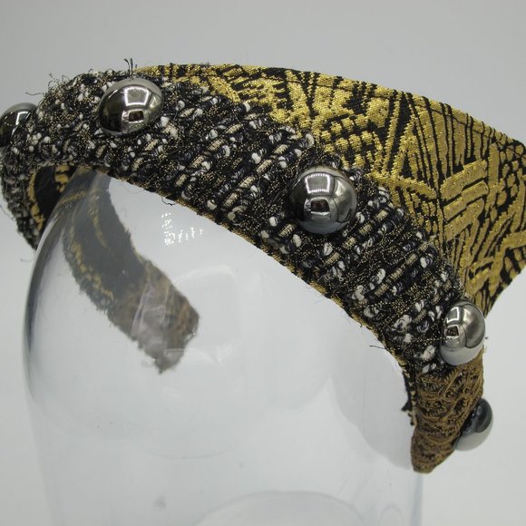 Cru Moderne Gold/Black lamé headband